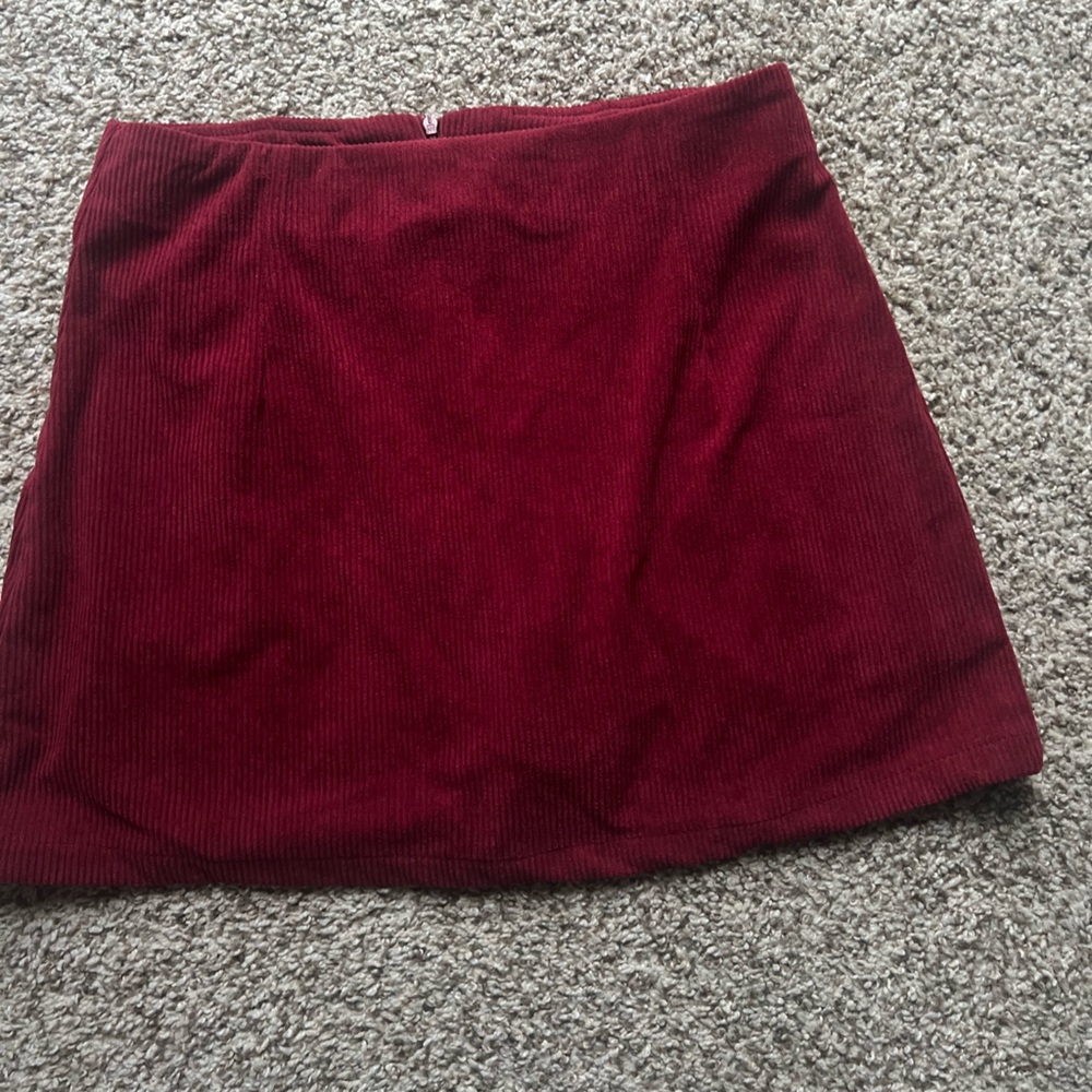 Velvet Red Mini Skort